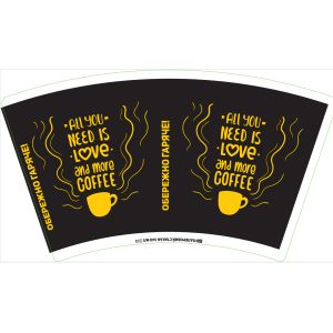 Double PE Coated Paper Cup Fan Wood Pulp 16oz For Forcold Drinking