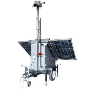 Rapid Deployment Solar Security Trailer 6 Meters Manual Mast For Remote Area