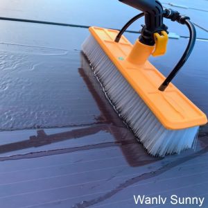 China High Area Cleaning Nylon Yarn Solar Panel Cleaner Manual Spray Brush with Water Fed Pole on sale