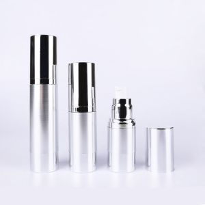 Buy cheap Empty 15ml 30ml 50ml plastic PP silver in frosted body manufacturers traveling round airless pump bottle wholesale from wholesalers