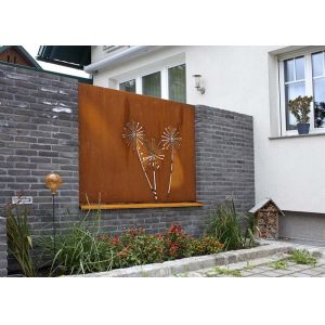 Laser Cutting Dandelion Patterns Corten Steel Garden Screens Decoration
