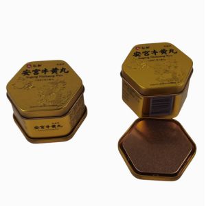 Buy cheap Hexagonal Self Sealing Custom Tin Can Container With Easy Open Inner Lid ISO Sedex from wholesalers