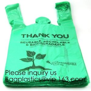 Biodegradable Reusable Plastic T-Shirt Bag Eco Friendly Compostable Grocery