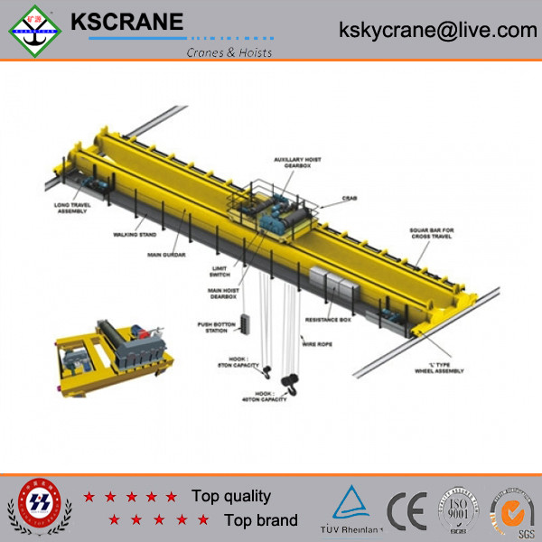 Quality QD Model Double Hook Overhead Crane for sale