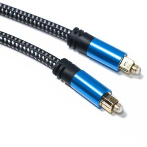 Buy cheap Toslink Audio Cable Blue Digital Optical Fiber Cable Toslink Cable Aluminum Alloy Metal Shell Nylon Braid from wholesalers
