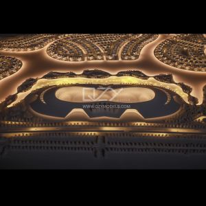 Buy cheap 1:800 White Architectural Concept Model with Warm Lighting from wholesalers