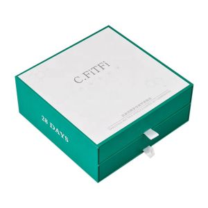 Customized Luxury Rigid Cardboard Two Layer Double Drawer Box Packaging With