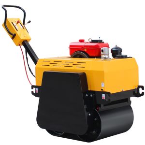 Buy cheap Hydraulic Drive Double Drum Pedestrian Roller Hand/Electric Start 500kg Smooth Wheel from wholesalers