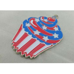 Buy cheap 2.0mm Colorful Cupcake Enamel Medal , Glitter Filled And Gold Plating from wholesalers