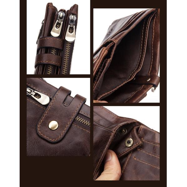 100% Genuine Leather Male Purses With Zip Coin Customize Logo Men Wallet And Card Holder