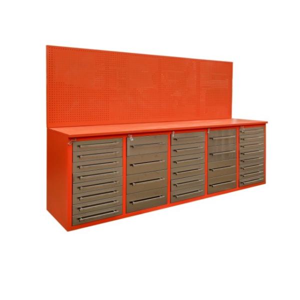 Stainless Steel Handles 72in Orange Tool Cabinet with Tools Heavy Duty Cabinet