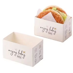 Buy cheap Recyclable Food-Grade Kraft Burger Boxes Multi-Purpose Pizza Sandwich Packaging Custom Printed with CMYK 4 Color Offest Printing from wholesalers