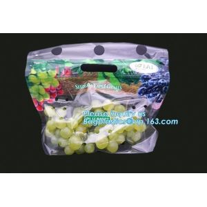Buy cheap k packaging pouch with vent hole and handle, grape bag/mango bag/fruit vegetable slider, Slider Zip Lock Zipper Fr from wholesalers