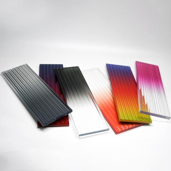 Coloured Fluted Glass Partition Flat / Curved Fluted Tempered Glass 10mm 12mm