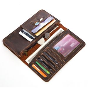 Daily Life Male Cow Leather Wallet with Card Holder and Anti-Theft Design in