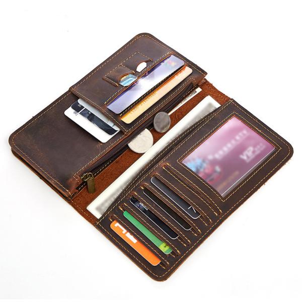 Daily Life Male Cow Leather Wallet with Card Holder and Anti-Theft Design in