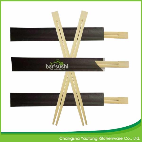 Quality Restaurant 24cm Sushi Roll Chopsticks Twins Bamboo Open Paper Packing for sale