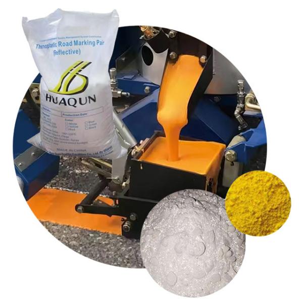 Hot-melt reflective coatings used for traffic road marking are available in yellow, white and custom colors