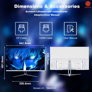 23.8 Inch QHD UHD Resolution Gaming Monitor IPS Panel 180Hz 99% SRGB With HDMI &