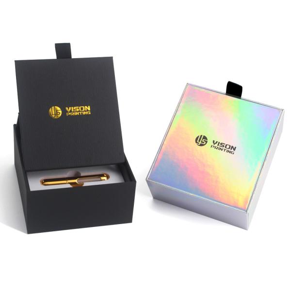 Quality Black Holographic Emballage Cosmetic Lip Balm Gift Packaging Box Luxury Custom Lip Stick Lipstick Lip Gloss Lipgloss Box for sale