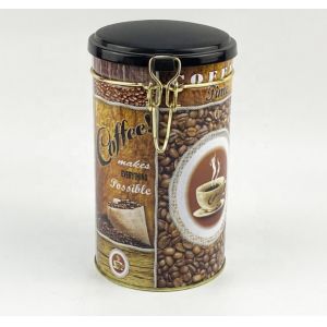Customized Printing Tin Coffee Cans With Screw On Lid