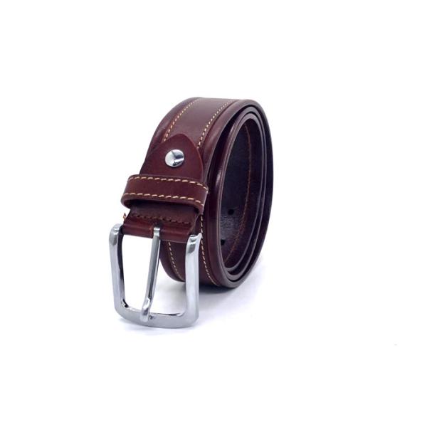 Quality ODM 3.5cm Classic Buckle Mens Brown Leather Dress Belt for sale
