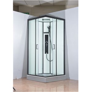 Buy cheap Free Standing Quadrant Shower Cubicles With Transparent Tempered Glass Fixed Panel black aluminium from wholesalers