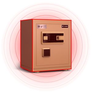 H450mm Gold Office Lock Box Fingerprint Lock+Password+Key