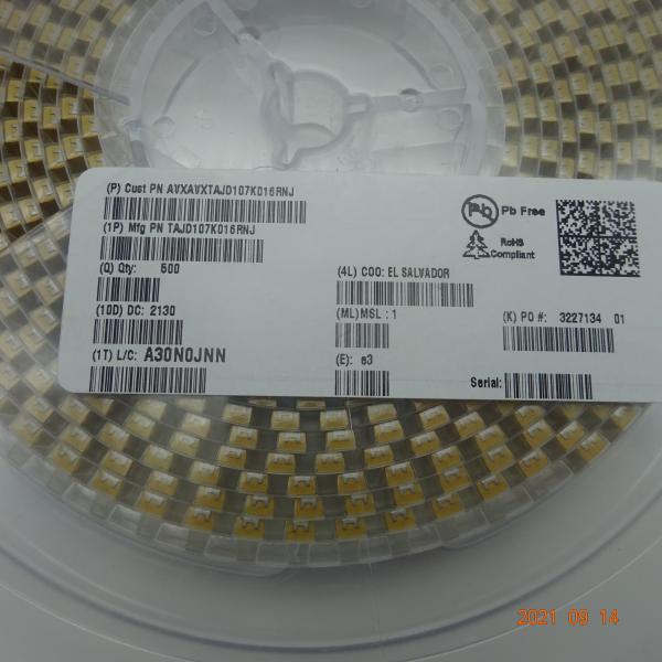 Quality Original 100uf Tantalum Capacitor SMD 16V 10% TAJD107K016RNJ for sale