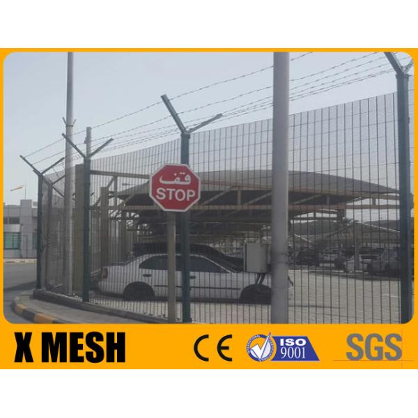 Buy cheap 3.5mm Wire Anti Climb Mesh Fence 3.5m High Include Top Y Arm And Barbed Wire For Parking Lot from wholesalers