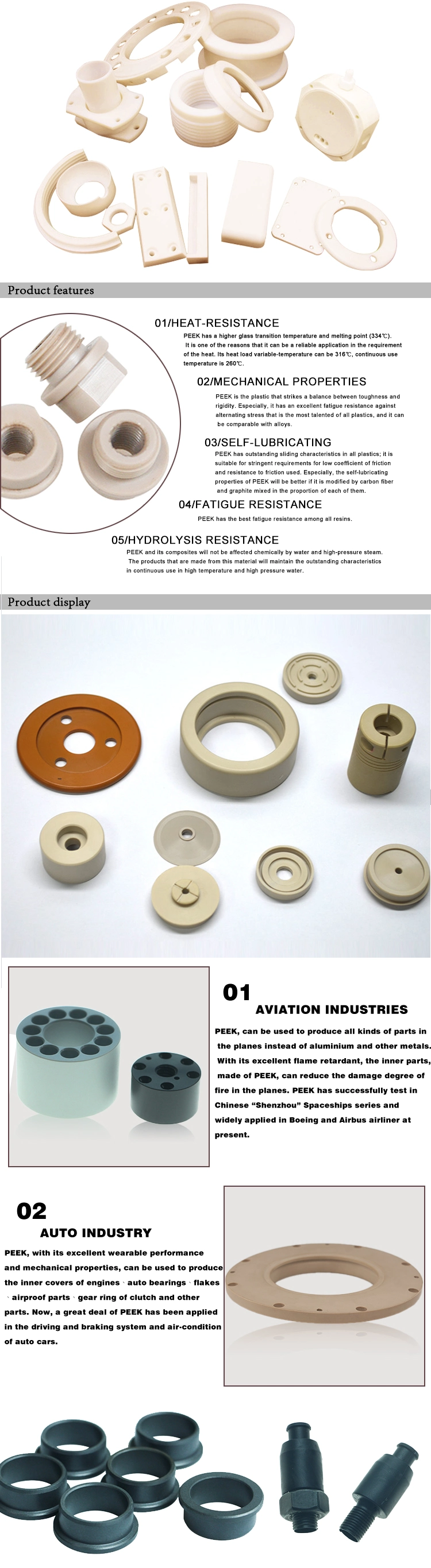 Injection Processing Parts Peek Special-Shaped Parts Customized