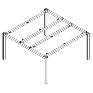 2 seater workstation steel frame ,#215N