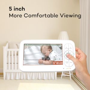 Buy cheap Indoor 2.4Ghz Wifi Baby Monitor Wireless 5 Inch LCD Video Baby Monitor Split Screen from wholesalers