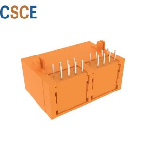 Flat Pin 8P8C Network Connector RJ45 1 X 2 For Ethernet Female Connector