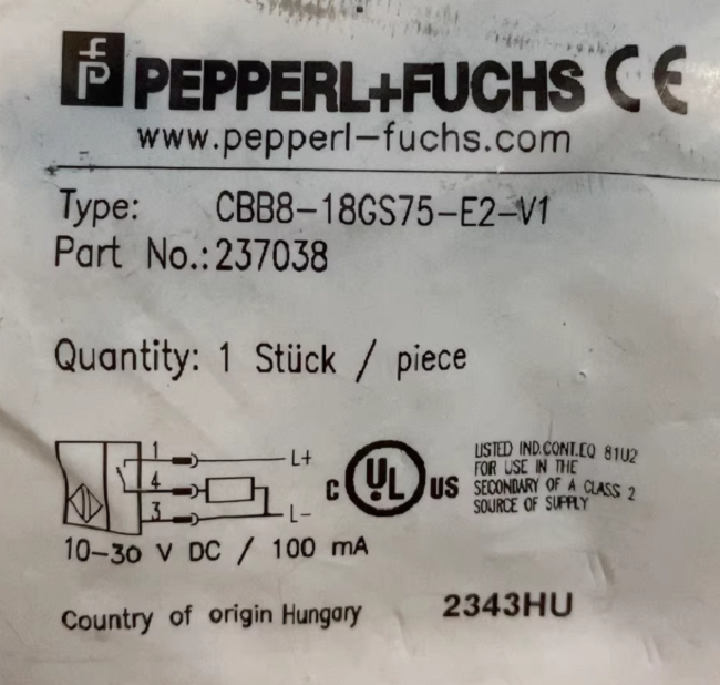 Buy cheap CBB8-18GS75-E2-V1 Pepperl+Fuchs Capacitive Proximity Switch 10-30V DC from wholesalers