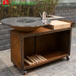 Buy cheap Antiwear Corten Steel Portable Wood Burning BBQ Grills 1330*500*1000mm from wholesalers