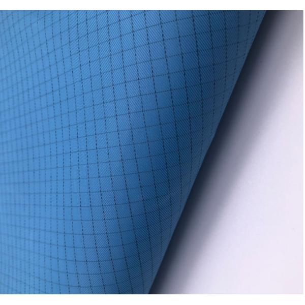 Quality Carbon Yarn ESD Clothing Material 115G Anti Static Polyester Fabric for sale