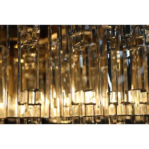 Modern Marignan Tiered Rectangular Chandelier 152cm Flawless Brass Finish