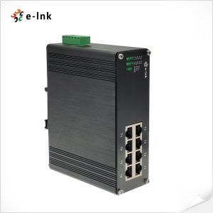 Unmanaged Industrial 8-Port 10/100Mbps Ethernet Switch DIN-Rail & Wall Mount