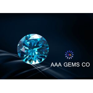 China Blue 8mm Moissanite Gemstones Excellent Grade Forever Brilliant Moissanite on sale