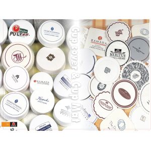 Buy cheap Custom Recyclable Hotel Disposable Paper Coasters Glass Cover With Logo from wholesalers