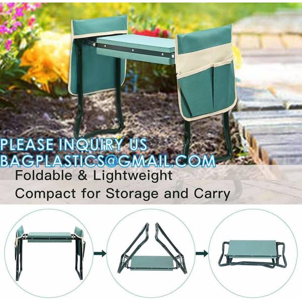 Garden Kneeler And Seat With Tool Pouch, Portable Folding Garden Stool, Heavy