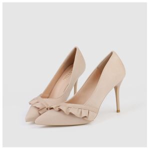 Buy cheap Beige Plush Velvet Women Pointed Toe Pumps Arch Support Deodorization from wholesalers