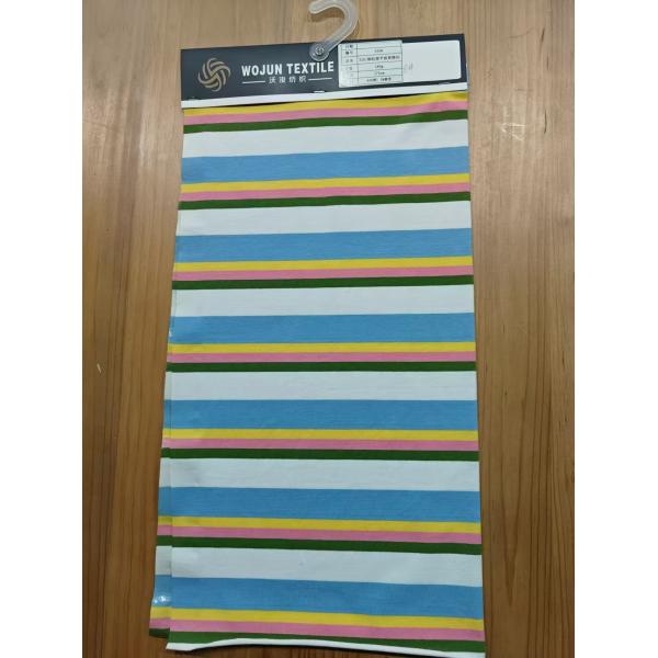 Quality Knit Tightly And Breathable And  Elastic Striped Material Fabric For T-Shirt for sale