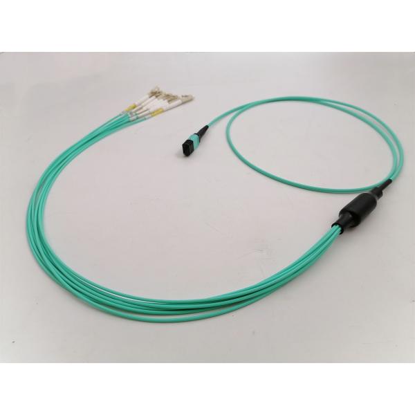 Buy cheap OM3 8F MPO LC Multimode Breakout Cable Type B Plenum OFNP 5m from wholesalers