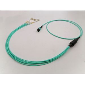 Buy cheap OM3 8F MPO LC Multimode Breakout Cable Type B Plenum OFNP 5m from wholesalers