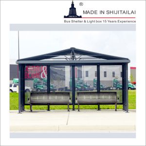 Buy cheap Wind Resistant Glass Bus Shelters With 2500nit LED Light from wholesalers