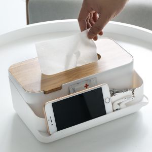 Refillable Reusable Plastic Tissue Box Cover Silk Screen Tissue Container