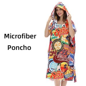 Quick Dry Lightweight Microfiber Poncho Towel Customized Microfiber Changing