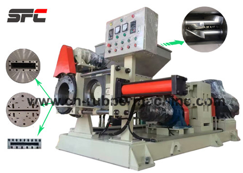 Force Feeding Single Screw Rubber Extruder Machine With Strainer